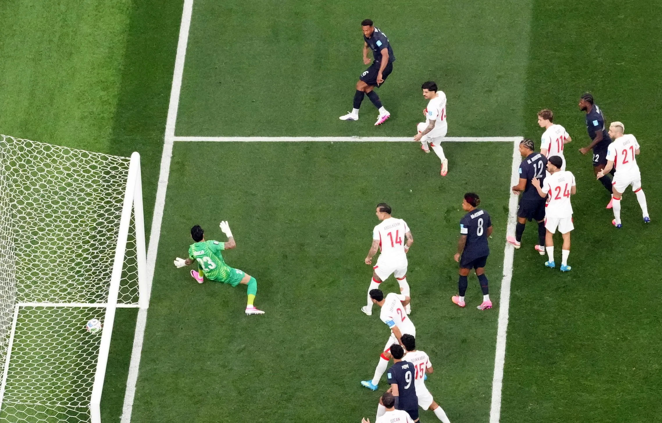 Auston Trusty of the U.S. scores their first goal past Turkey's Ugurcan Cakir