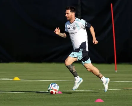 Lionel Messi während einer Trainingssession der argentinischen Nationalmannschaft in Kansas City