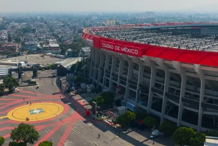 Eine Luftaufnahme des Estadio Banorte in Mexiko-Stadt.